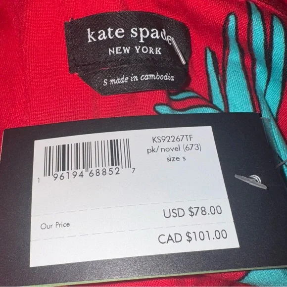 Kate Spade Red Patterned Pajama Set Size Small NWT Retail $78. 50% OFF - Picture 5 of 5